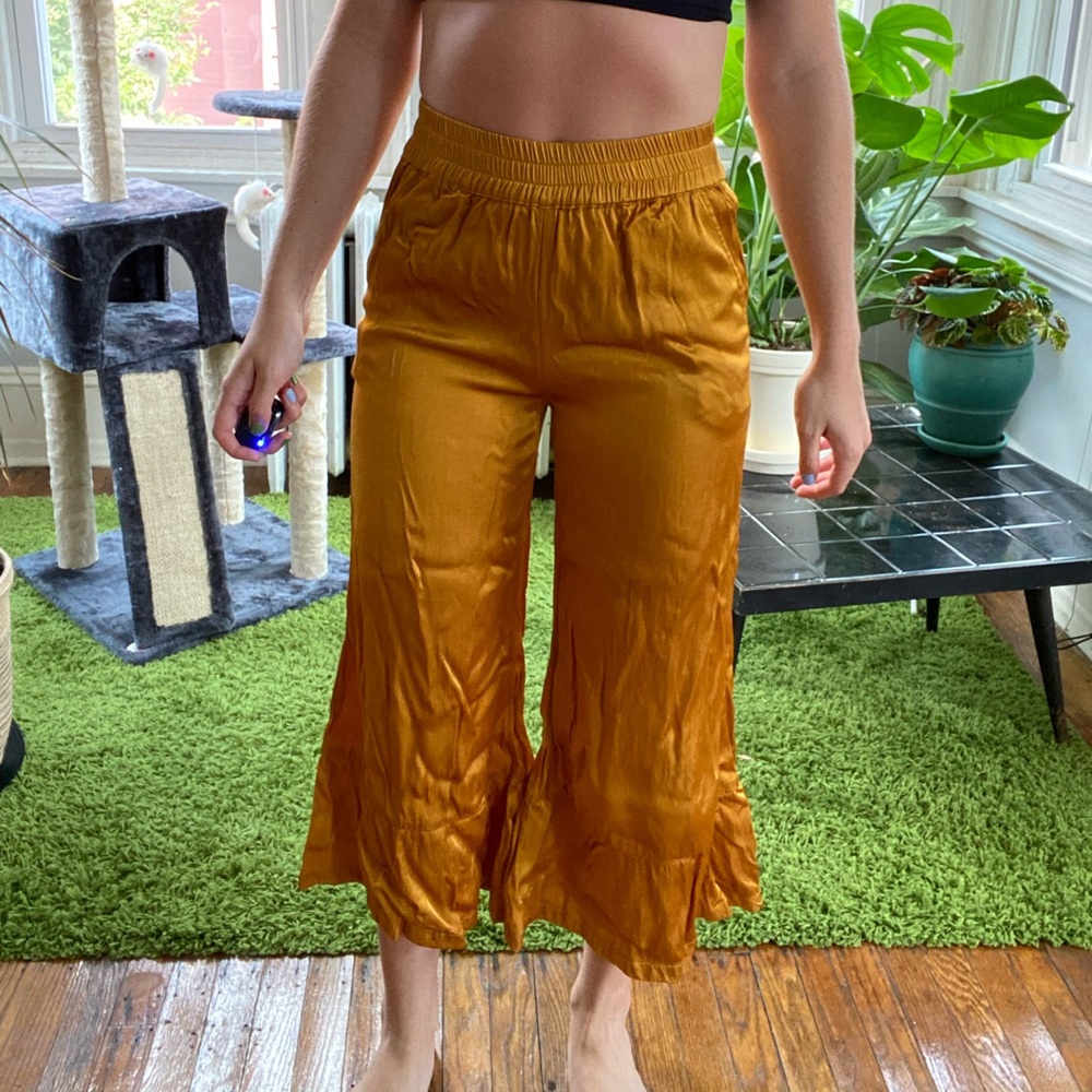 Gold Satin pants
